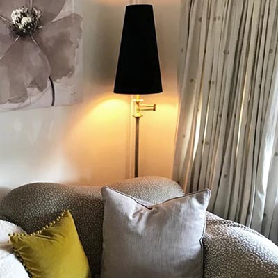 Extra Tall Black Cone Lampshade in Velvet